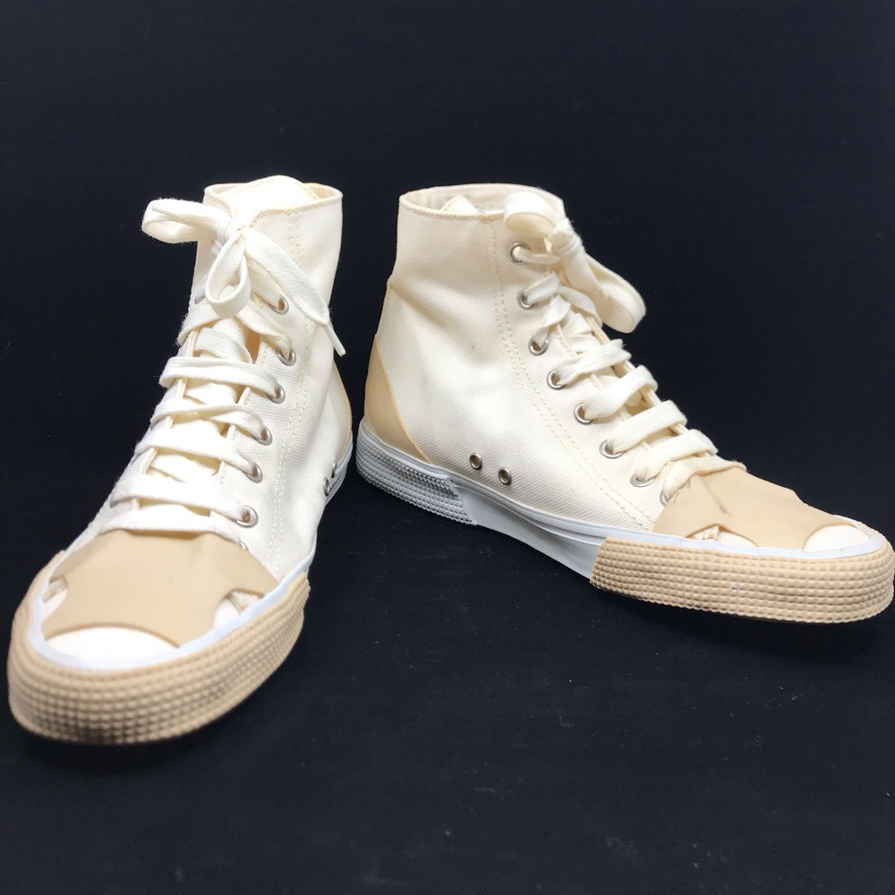 HELMUT LANG White Canvas High-top Sneakers - Picture 2 of 9